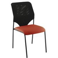 Chaise visiteur Diaz piètement noir coloris corail - Image principale