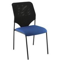 Chaise visiteur Diaz piètement noir coloris bleu - Image principale