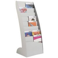 Présentoir Courbo sur pied 8 cases coloris gris - Image principale