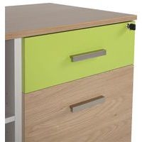 Console mobile ligne Linéo avec caisson 2 tiroirs coloris anis - Image 3