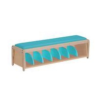 Banc d'accueil Lili avec casiers assise bois - Image principale