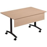 Table rectangulaire mélaminé avec voile de fond pivotant Axe Manutan Expert - Image 7