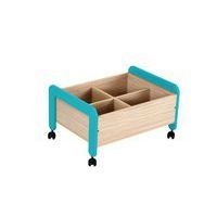 Bac à albums bas Lili piètement coloris bleu turquoise - Image principale