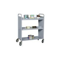 Chariot à livres double face, 4 bacs CD/DVD - Image 2