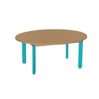 Table Lili ovale, plateau hêtre, piétement bois couleur - Image principale