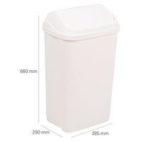 Poubelle à couvercle basculant - 50L - Blanc - Probbax - Image 4