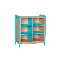 Meuble 2 colonnes 6 niches Lili hauteur 98 cm coloris bleu turquoise - Image principale