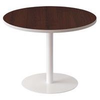 Guéridon bas Easy Office pied métal Ø 80 cm plateau coloris Wengé - Image principale