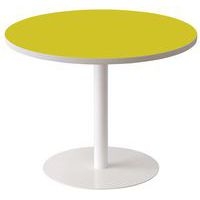 Guéridon bas Easy Office pied métal Ø 80 cm plateau coloris Anis - Image principale