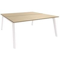 Bureau STEEL double face 120x163 Chêne clair / Blanc - Image principale