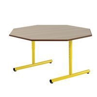 Table régl. Chloé octog. pied dégag. latéral plat. hêtre - Mobidecor - Image 3