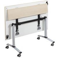 Table rectangulaire mélaminé avec voile de fond pivotant Axe Manutan Expert - Image 8