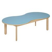 Table Lili cacahuète, plateau couleur, piétement bois hêtre - Image principale