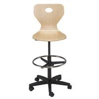 Chaise dessinateur Fidji piétement plastique coque bois - Image 2