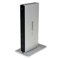 Station d'accueil USB 3.0 double affichage DVI PC portable  GbE et adaptateurs - Image principale