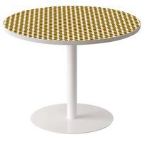 Guéridon Easy Office bas pied métal Ø 80 cm plateau Décor Safran - Image principale