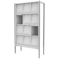 Présentoir à revues Ellipse 12 cases structure métal volets blanc 9003 - Image principale