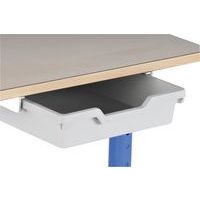 Lot de 2 tables régl. Chloé rect. pied dégag.lat. plat. hêtre tiroir -Mobidecor - Image 2