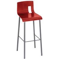 Tabouret haut Colombo piètement tube Rouge Chinois - Image principale