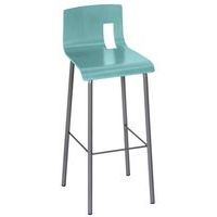 Tabouret haut Colombo piètement tube Bleu Lagon - Image principale