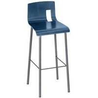 Tabouret haut Colombo piètement tube Bleu Pacifique - Image principale