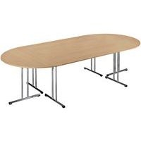 Table Pliante Demi Rond Chromeline 140 Chêne pied Chromé - Image 3