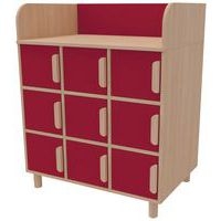Meuble à langer Filou 9 portes rouge cerise - Image principale