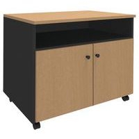 Desserte mobile 2 tablettes 2 portes hêtre/anthra - Image principale