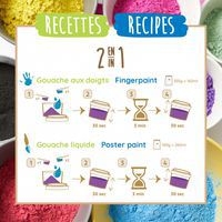 Set 10 sachets 180g gouache poudre - assorties +2 cuillères - Image 10