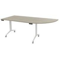 Table plateau pivotant Avel avec angle à droite pied blanc sur roulettes - Image 6