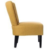 Fauteuil Marwin pied hêtre teinté noir revêtement tissu coloris Safran - Image 3