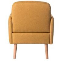 Fauteuil Duncan pied hêtre massif revêtement tissu polyester coloris Safran - Image 3