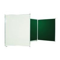 Tableau triptyque émaillé intérieur vert extérieur blanc 120x400 cm ouvert - Image principale