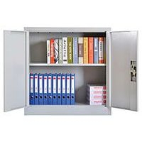 Armoire basse à portes battantes - Gris - Manutan - Image 9