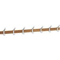 Portemanteau mural Bois 7 patères Argent - Image principale
