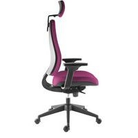 Fauteuil Harmonia accoudoir réglable+têtière Magenta - Image 2