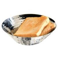 Corbeille à pain martelée en inox 20x5,5 cm - Image principale