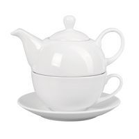 Duo Tasse Théière en porcelaine ø15 cm 45cl blanc - Image principale