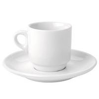 Tasse et soucoupe café en porcelaine ø5,5 cm 9cl blanc - Image principale