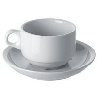 Tasse et soucoupe déjeuner en porcelaine ø9,5 cm 25cl blanc - Image principale