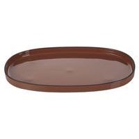 Assiette ovale en porcelaine canelle-Caractere-Revol - Image principale