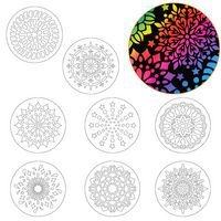 Lot 8 pochoirs plastique mandalas 14cm - Image principale