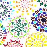 Lot 8 pochoirs plastique mandalas 14cm - Image 4