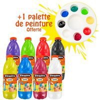 Schoolpack 8 flacons 1L gouache baby 2 en 1 avec palette - Image principale