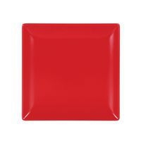 Assiette carrée en grès 21x21x2 cm rouge-Kuro - Image principale