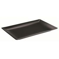 Assiette rectangulaire en grès 25X15X2 cm noir-Kuro - Image principale