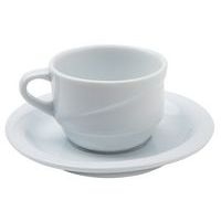 Tasse et soucoupe thé en porcelaine ø9 cm23cl blanc-xTanbul - Image principale