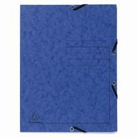 Lot de 25 Chemises à élastique 3 rabats carte lustrée - A4-Bleu - Image principale