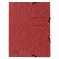 Lot de 25 Chemises à élastique 3 rabats carte lustrée - A4-Rouge - Image principale