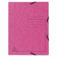 Lot de 25 Chemises à élastique 3 rabats carte lustrée - A4-Rose - Image principale